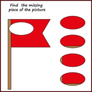 Visual logic puzzle: Find missing piece - Puzzle game for kids. Worksheet for Stock Illustration