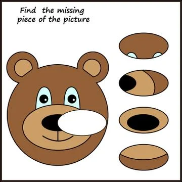 Visual logic puzzle: Find missing piece - Puzzle game for kids. Worksheet for Stock Illustration