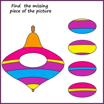 Visual logic puzzle: Find missing piece - Puzzle game for kids. Worksheet for Stock Illustration