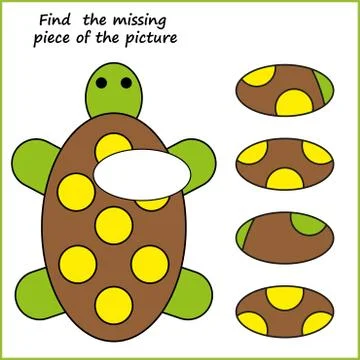 Visual logic puzzle: Find missing piece - Puzzle game for kids. Worksheet for Stock Illustration