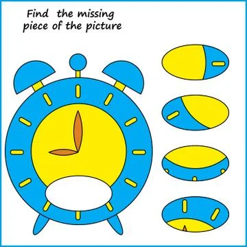 Visual logic puzzle: Find missing piece - Puzzle game for kids. Worksheet for Illustrazione stock