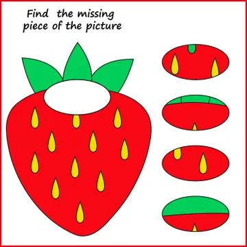 Visual logic puzzle: Find missing piece - Puzzle game for kids. Worksheet for Stock Illustration