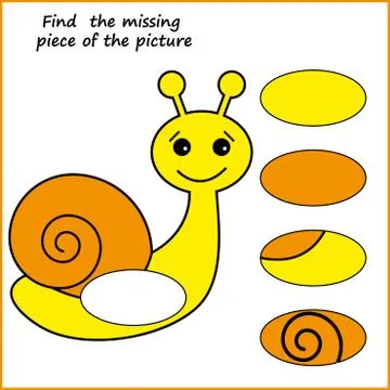 Visual logic puzzle: Find missing piece - Puzzle game for kids. Worksheet for Stock Illustration