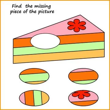 Visual logic puzzle: Find missing piece - Puzzle game for kids. Worksheet for Stock Illustration