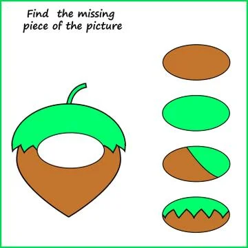 Visual logic puzzle: Find missing piece - Puzzle game for kids. Worksheet for Stock Illustration