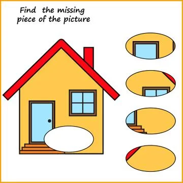 Visual logic puzzle: Find missing piece - Puzzle game for kids. Worksheet for Stock Illustration