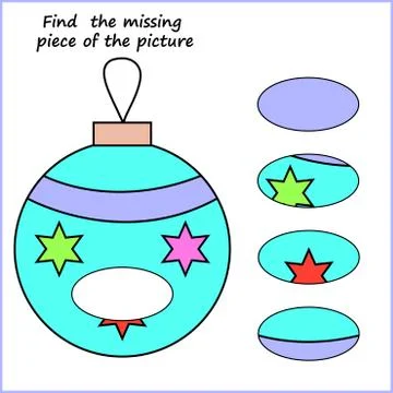 Visual logic puzzle: Find missing piece - Puzzle game for kids. Worksheet for Stock Illustration