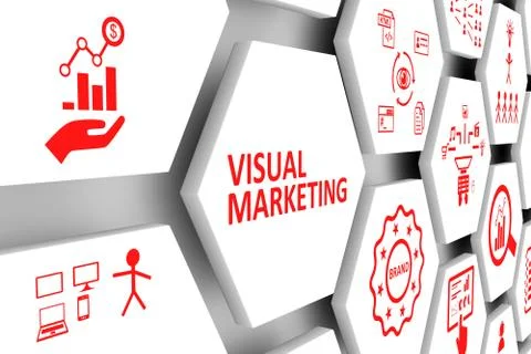 VISUAL MARKETING concept cell background 3d illustration Stock Illustration