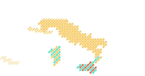 Visual Maze Network of the Italy Map Stock Footage 313128382