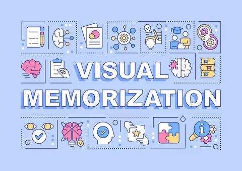 Visual memorization word concepts blue banner イラスト素材