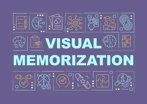 Visual memorization word concepts violet banner Illustrazione stock