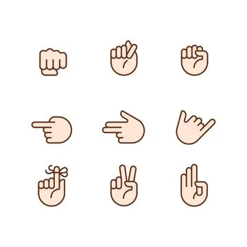 Visual messages by hands pixel perfect RGB color icons set イラスト素材
