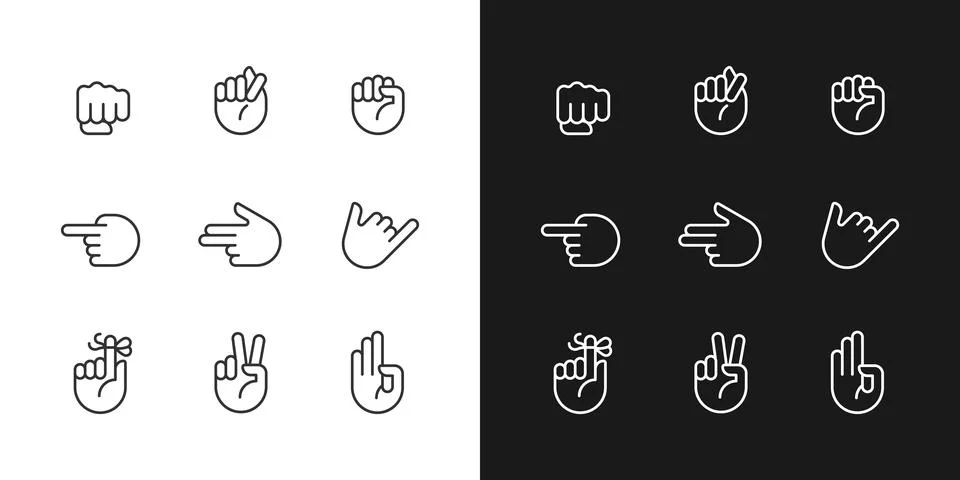 Visual messages pixel perfect white linear icon set for dark, light mode Stock Illustration