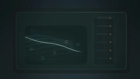 Visual of a microwave with light patterns inside during Stock Footage 339633517