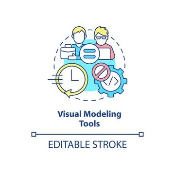 Visual modeling tools concept icon 스톡 일러스트