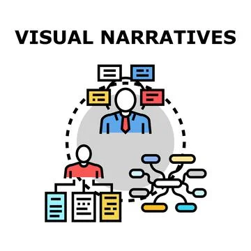 Visual narratives concept illustrating creative storytelling process 스톡 일러스트