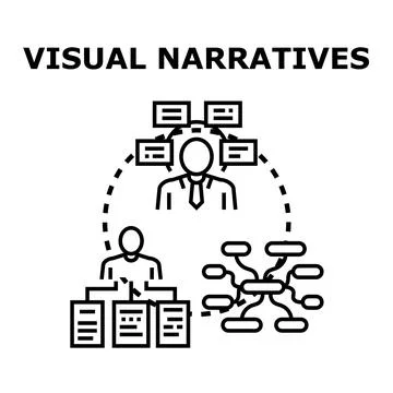 Visual narratives concept illustrating creative storytelling process Stock Illustration