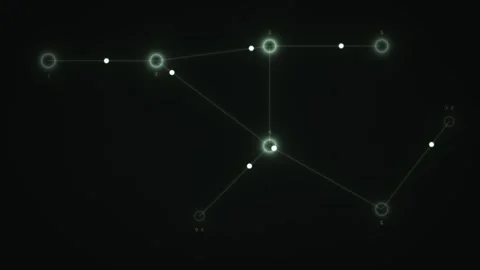 Visual network with connected nodes and lines on dark Stock Footage 338191568
