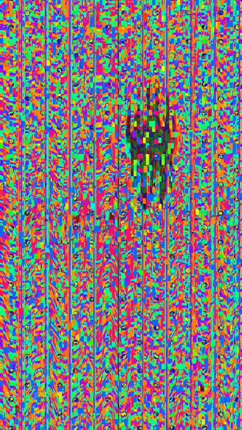 Visual Noise Glitch 4K Vertical Loop — Bad TV Overlay Asset Stock Footage 329820574