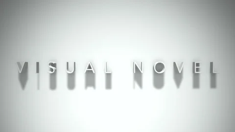 Visual novel 3D title animation white text on a white background Stock Footage 299824525