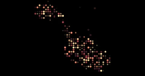 Visual Particles Shape Malta Map Silhouette Stock Footage 318898267