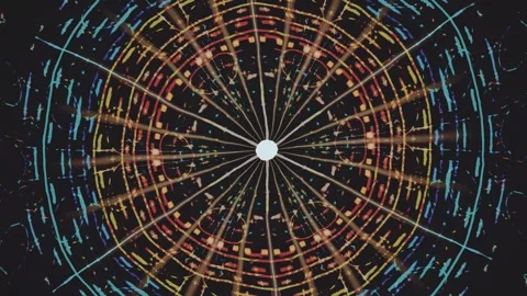 Visual pattern with bright lines radiating from the center Stock Footage 337374894