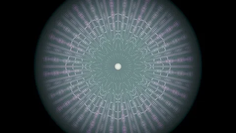 Visual pattern with concentric circles and light effects in motion Stock Footage 337386665