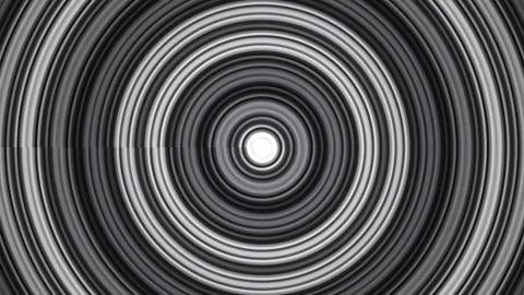 Visual pattern of concentric circles in black and white Stock Footage 339427021