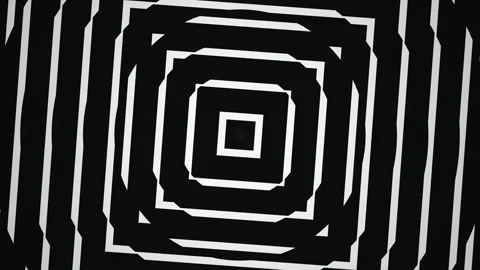 Visual pattern with concentric squares in black and white Stock Footage 339345706