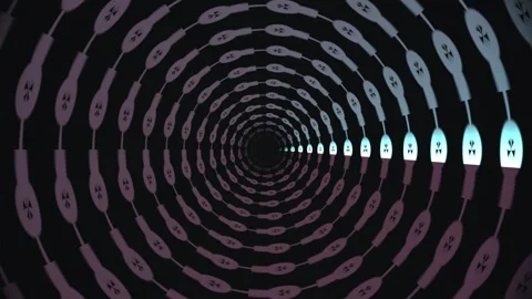 Visual pattern of electrical plugs moving in a circular Stock Footage 339327578
