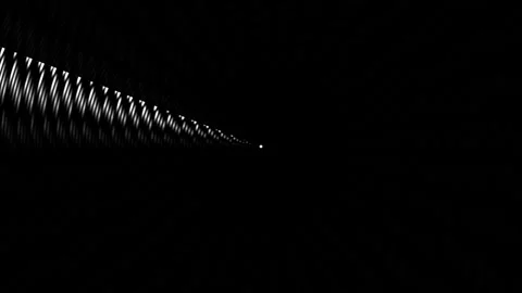 Visual pattern with lines leading to a point in dark space Stock Footage 339372722