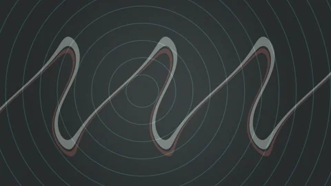 Visual pattern with wave lines and circular design in dark Stock Footage 339576862