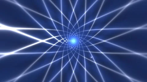 Visual patterns create light lines in a swirling vortex Stock Footage 338302235