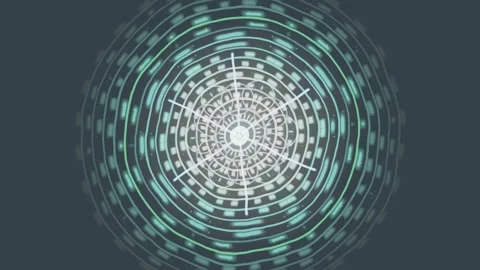 Visual patterns created by circles and lines in dark background Stock Footage 337411139