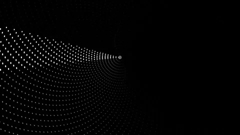 Visual patterns of dots creating a tunnel effect in dark Stock Footage 339518893