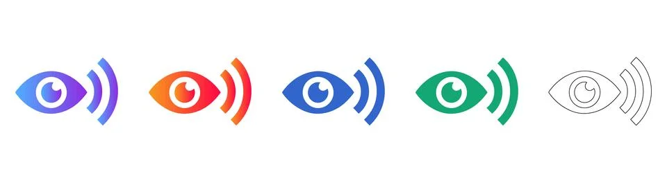 Visual Perception And Signal Detection Icons Stock Illustration
