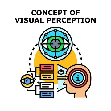 Visual perception concept analyzing brain information processing Stock Illustration