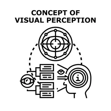 Visual perception concept analyzing brain information processing Stock Illustration