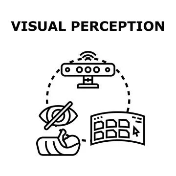 Visual perception concept illustrating human and technology interaction イラスト素材
