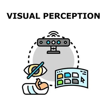 Visual perception concept illustrating human and technology interaction Stock Illustration