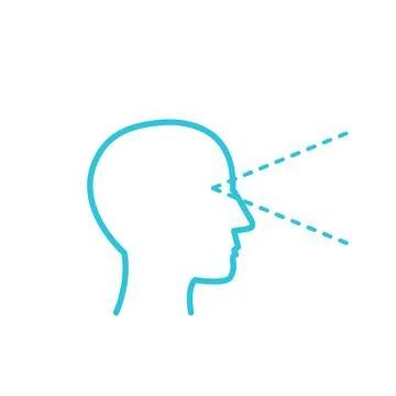 Visual perception icon. Isolated on white background. From blue icon set. Stock Illustration