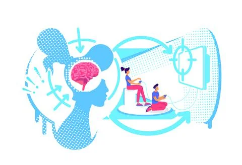 Visual perception of information flat concept vector illustration 库存插图