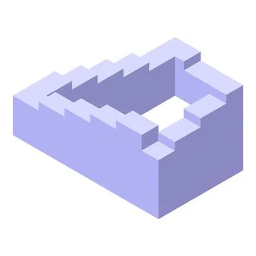 Visual perception stairs icon isometric vector. Illusion memory Stock Illustration