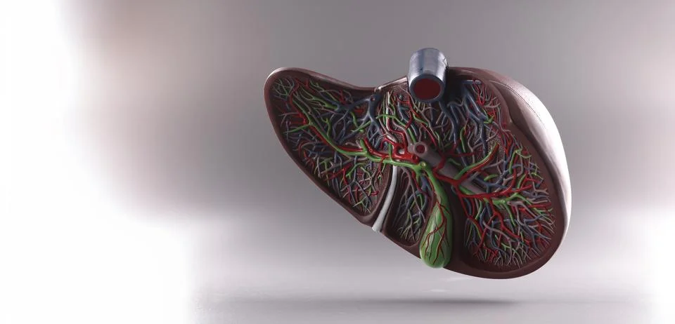 Visual plastic anatomical model of human liver Stock Photos