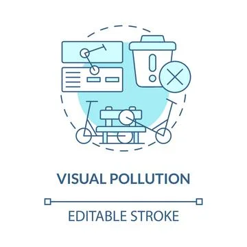 Visual pollution blue concept icon Illustrazione stock