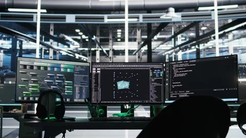 Visual programming systems in data center tracking system integrity Stock Footage 309120932