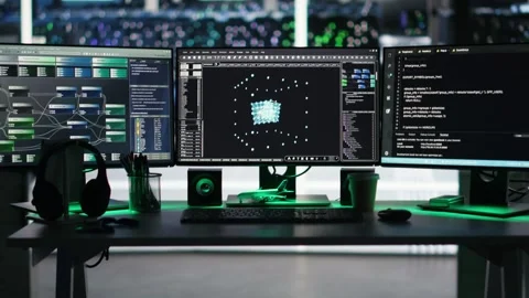 Visual programming systems in data center tracking system integrity Stock Footage 309507575