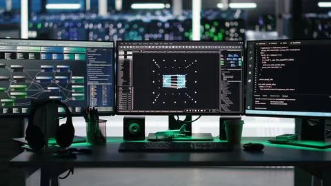 Visual programming systems in data center tracking system integrity 写真素材
