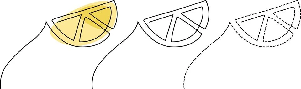 Visual progression of lemon cross-section illustrations with increasing geo.. Stock Illustration
