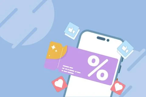 Visual promo code concept. Discount ticket with coupon icon. Illustrazione stock